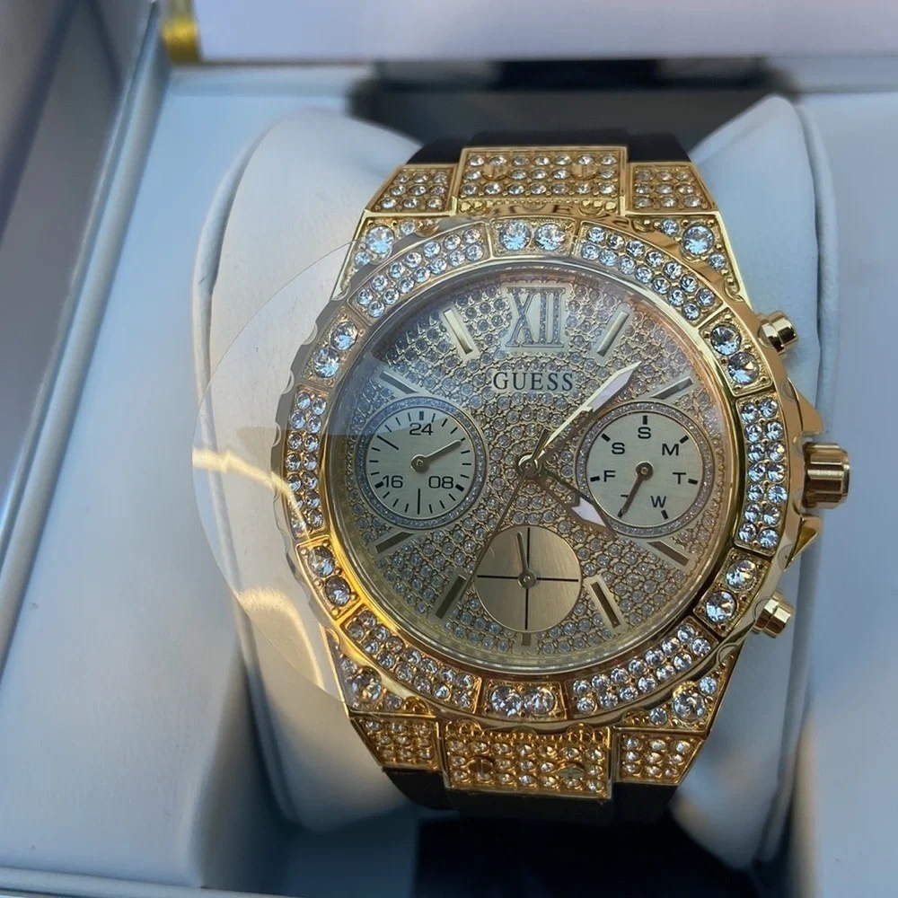 New GUESS 39.5mm Watch With Crystal by Swarovski